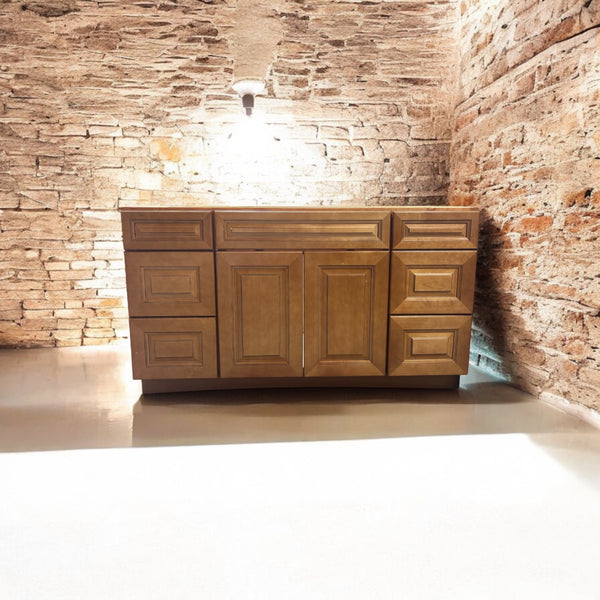 Ebony Glazed Mocha Finish Bathroom Vanity 60¨