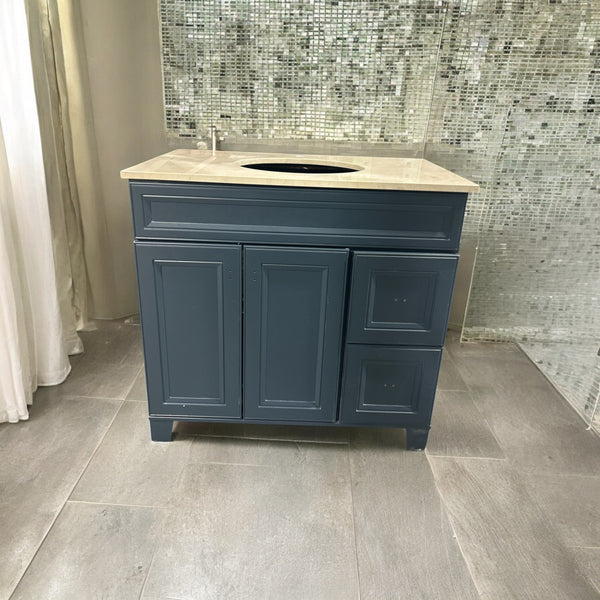 Blue 36¨ Bathroom Cabinet & Countertop