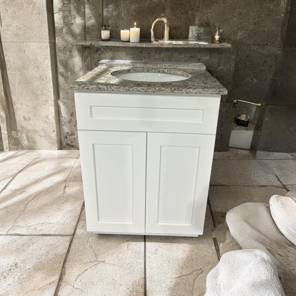 White 24¨ Bathroom Cabinet and Countertop