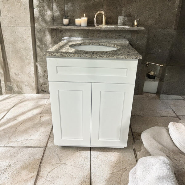 White 24¨ Bathroom Cabinet and Countertop