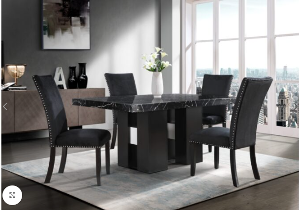 D03 Dinning Table + D03 Dinning Chair Black