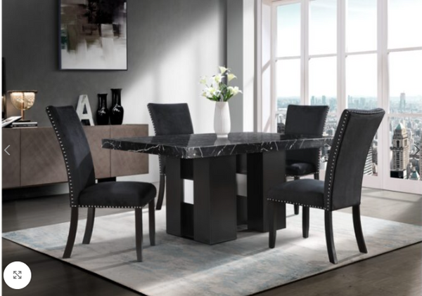 D03 Dinning Table + D03 Dinning Chair Black