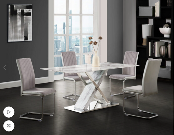 D1274 Dinning Table+ D4957 Dinning Chair GREY