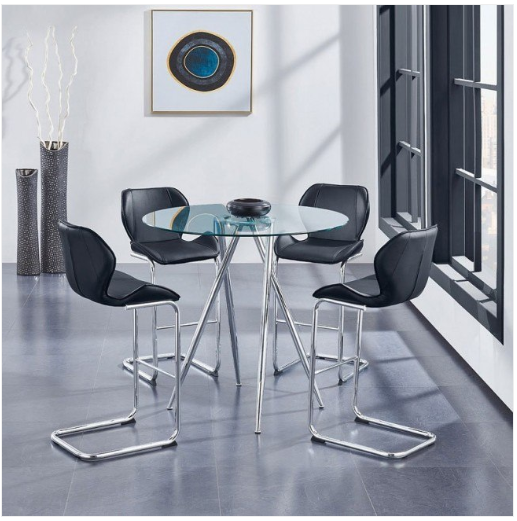 D1503 Dinning Table + D1446 Dinning Chair - BLACK