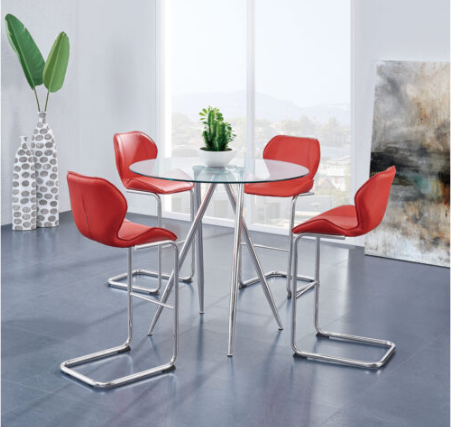 D1503 Bar Table+ D1446 Bar Chair - RED