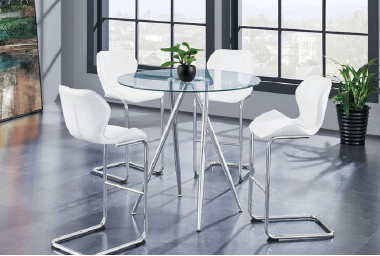 D1503 Bar Table + D1446Bar Stool - White