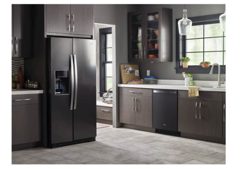Whirlpool - 20.6 Cu. Ft. Side-by-Side Counter-Depth Refrigerator - Black Stainless Steel
