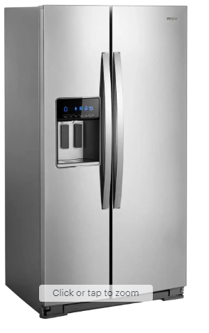 Whirlpool - 20.6 Cu. Ft. Side-by-Side Counter-Depth Refrigerator - Stainless Steel
