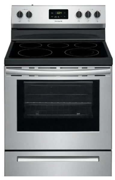 30 in. 5 Burner Element Free-Standing Electric Range in Stainless Steel with Crisp Mode