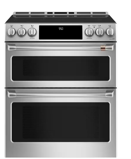Café - 6.7 Cu. Ft. Slide-In Double Oven Electric Induction Convection Range, Customizable - Stainless Steel