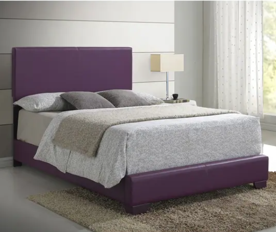 Aaron Upholstered Full Panel Bed - Purple
