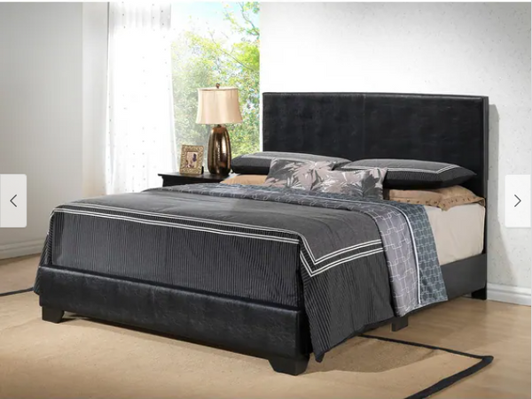 Aaron Upholstered Full Panel Bed -Brown