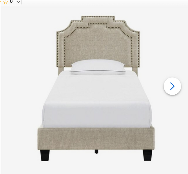 Accentrics Home Beige Twin Wood Upholstered Bed