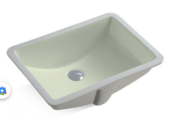 20 1/4" Inch Ceramic Square Undermount Sink - Ivory Gloss