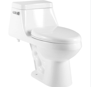 One Piece Oval Toilet with Soft Closing Seat Height 26"