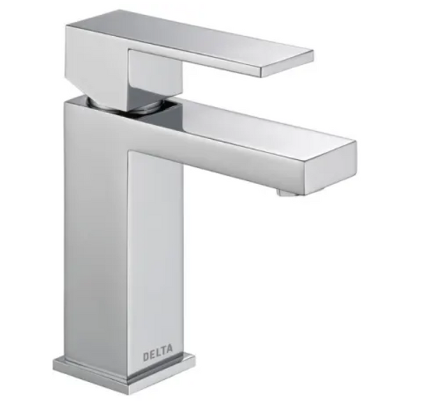 Single Hole Bathroom Faucet with Push Pop-Up Drain Assembly
