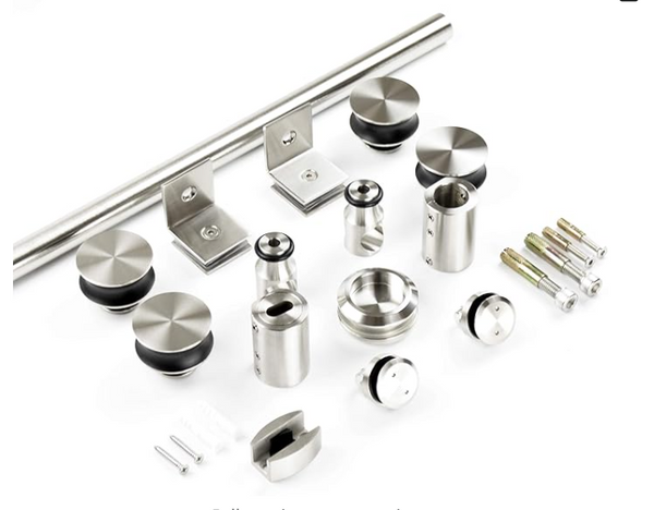 Bypass shower door hardware brushed nickel