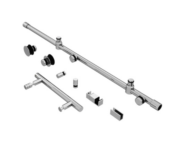 4 wheel shower door hardware brushed nickel