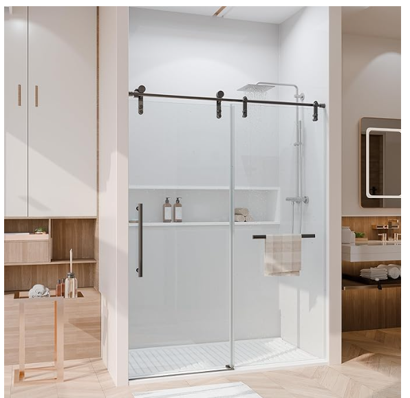 2 wheel Frameless Shower Door 60' x 76'
