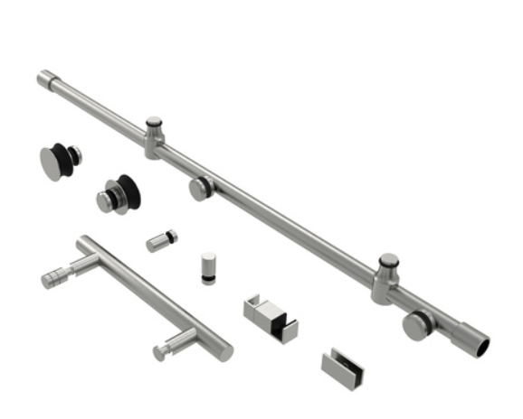 2 wheel shower glass door hardware chrome