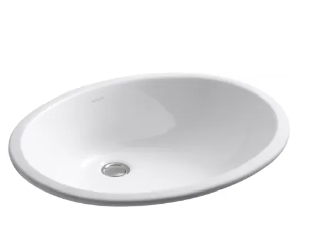 19-1/2" x  16' Oval Undermount Ceramic undermount sink