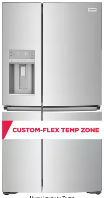 Frigidaire Gallery 36 in. 22 cu. ft. Counter-Depth 4 Door Refrigerator in Smudge-Proof Stainless Steel, ENERGY STAR