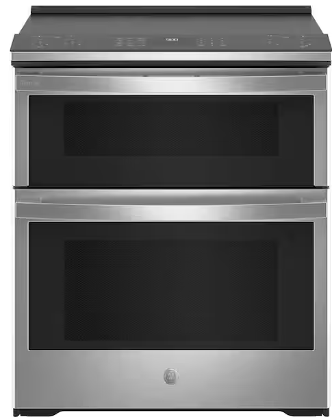 GE PROFILE 30 IN 5 BURNER ELEMENT SMART SLIDE-IN DOUBLE OVEN ELECTRIC RANGE