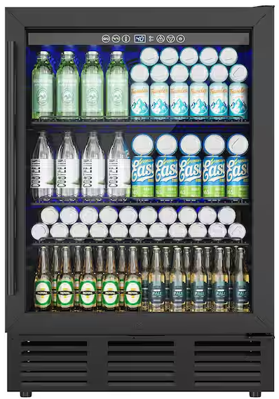23.5 in. Single Zone 180-Cans Undercounter Freestanding/Built-in Beverage and Wine Cooler T75 118