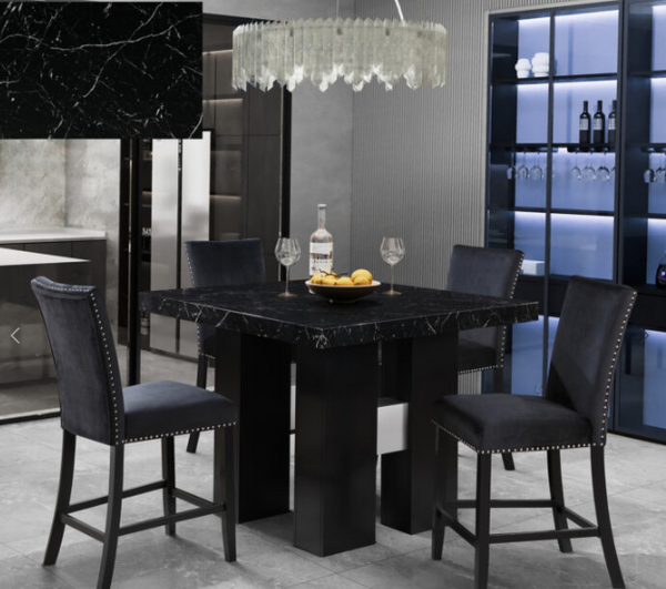 D04Bar Table BLK + D04 Bar Stools  BLAK