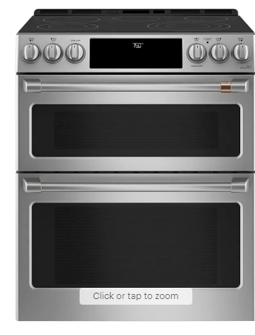 Café - 6.7 Cu. Ft. Slide-In Double Oven Electric True Convection Range with Built-In Wi-Fi, Customizable - Stainless Steel