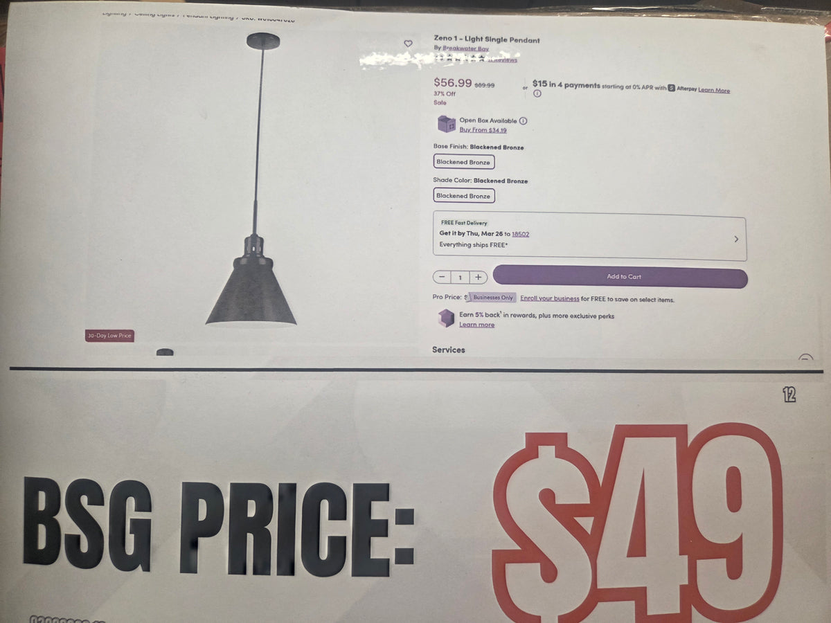 1 - light single pendant